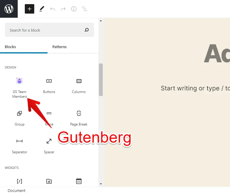 Gutenberg Team Block
